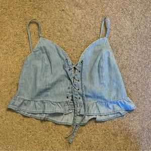 Cute denim crop top, stretchy material